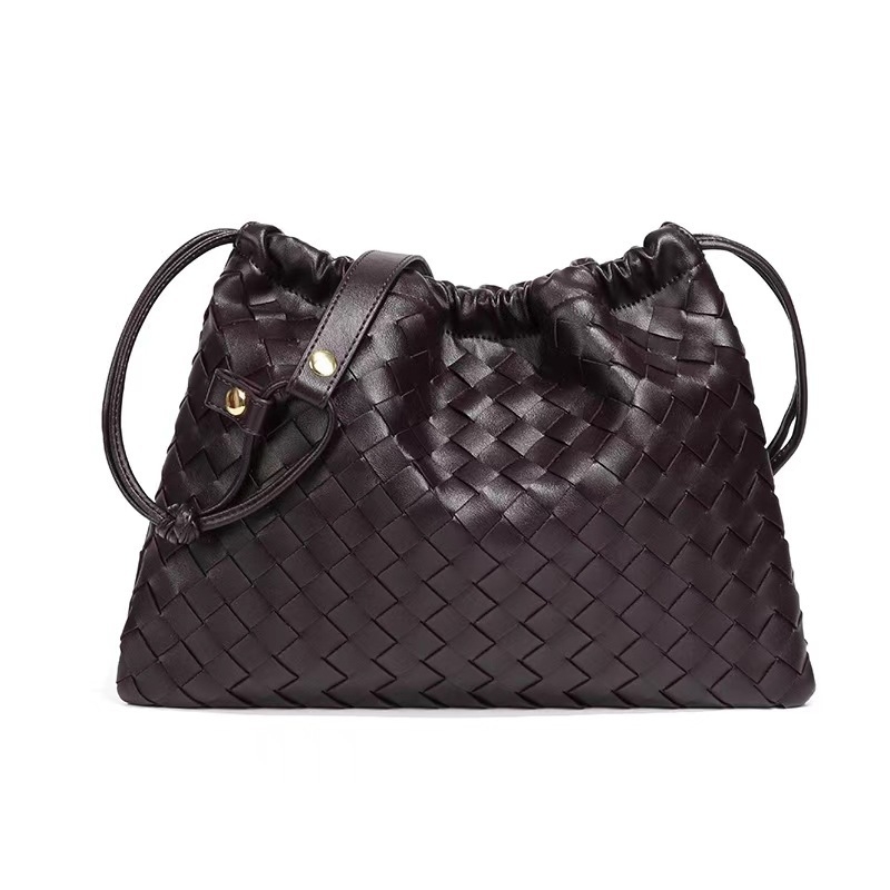 Ručna pletena ženska torbica preko ramena sa vezicom, plisirani dizajn u obliku oblaka, retro crossbody stil