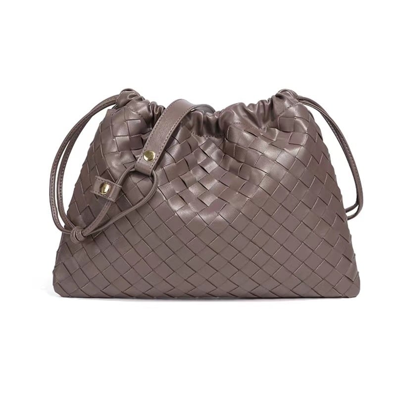 Ručna pletena ženska torbica preko ramena sa vezicom, plisirani dizajn u obliku oblaka, retro crossbody stil