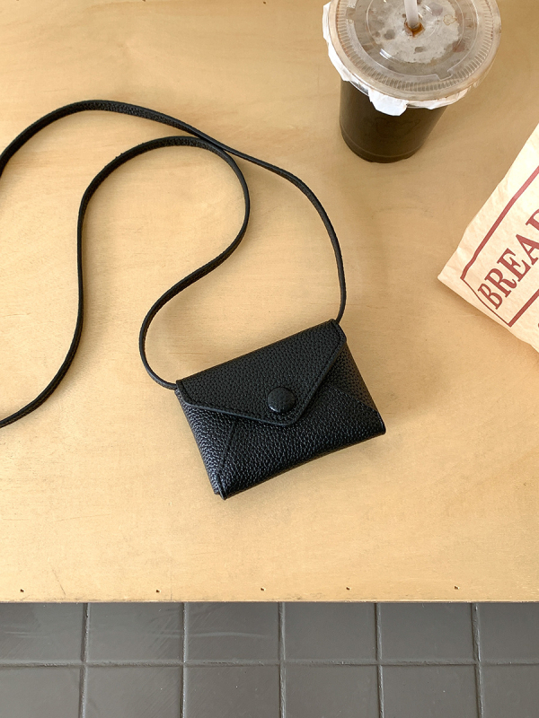 Novi stil: mini crossbody torbica s kaišem za vrat, PU imitacija zamšene kože, dizajn u obliku koverti, mala