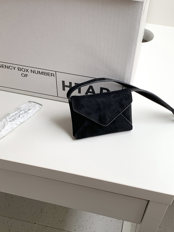 Novi stil: mini crossbody torbica s kaišem za vrat, PU imitacija zamšene kože, dizajn u obliku koverti, mala