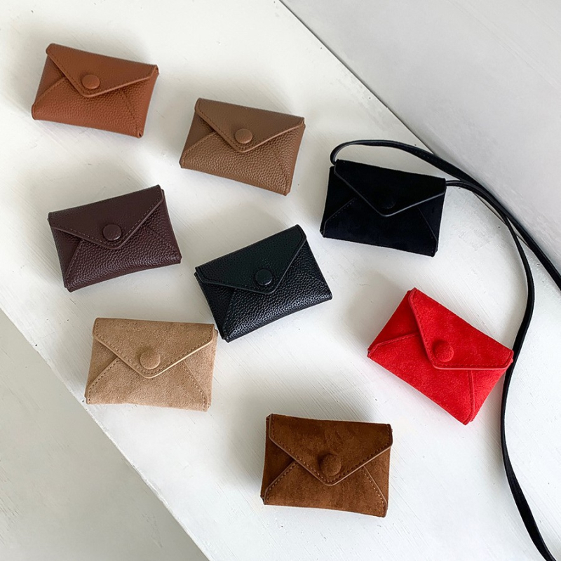 Novi stil: mini crossbody torbica s kaišem za vrat, PU imitacija zamšene kože, dizajn u obliku koverti, mala