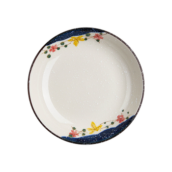 Farfurie adâncă din ceramică în stil japonez, rotundă, diametru 17–18 cm, pentru uz casnic; potrivită pentru pește, fructe și fructe uscate
