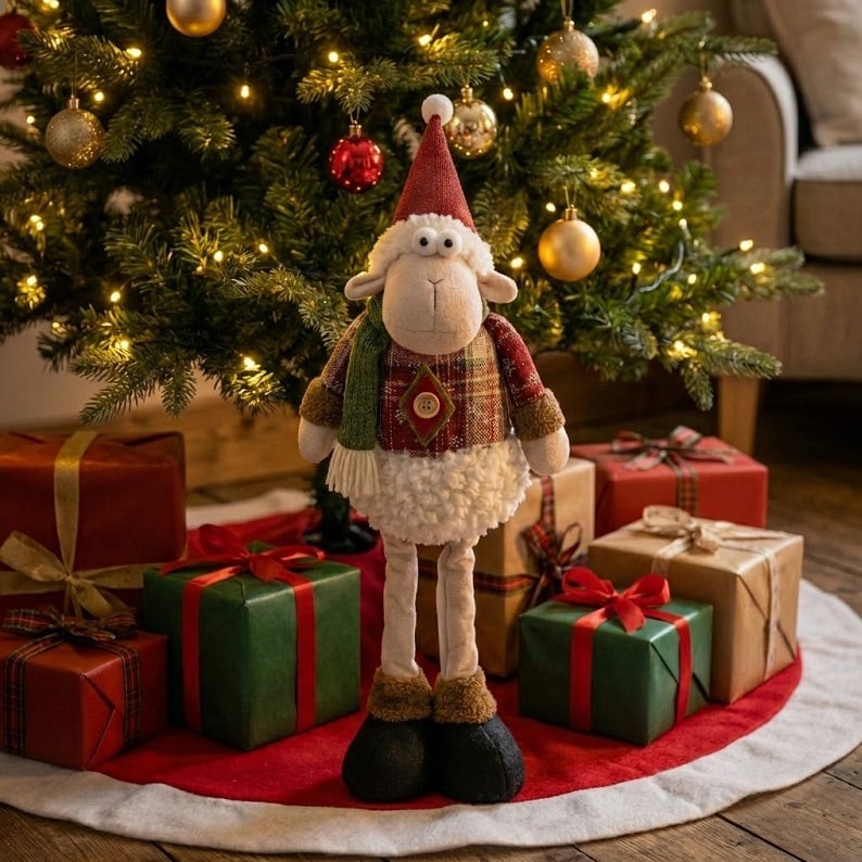 Decorațiuni de Crăciun din stofă: Moș Crăciun, Om de zăpadă, Renii
