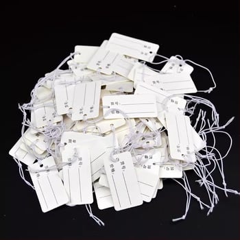 Veľká elastická šnúrka, prázdna visacia etiketa 3×4,5 cm pre batožinu, oblečenie a lampy – cenovka