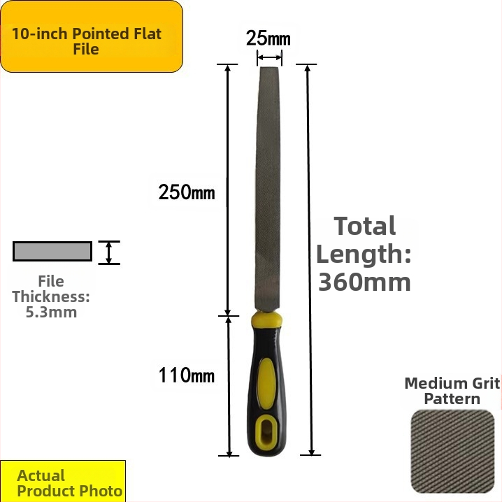 Set de fișiere din oțel carbon înalt: plat, triunghiular, semi-rotund, pătrat cu dinți medii, în dimensiuni de 6–12 inch