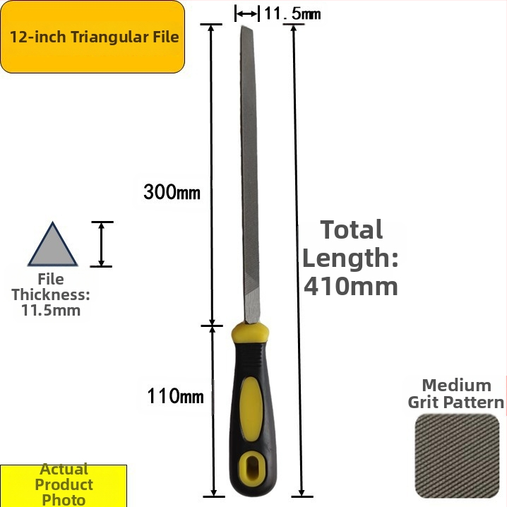Set de fișiere din oțel carbon înalt: plat, triunghiular, semi-rotund, pătrat cu dinți medii, în dimensiuni de 6–12 inch