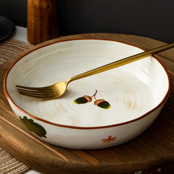 Set ceramic pentru masă cu farfurii și boluri, pictură manuală, porțelan, stil japonez