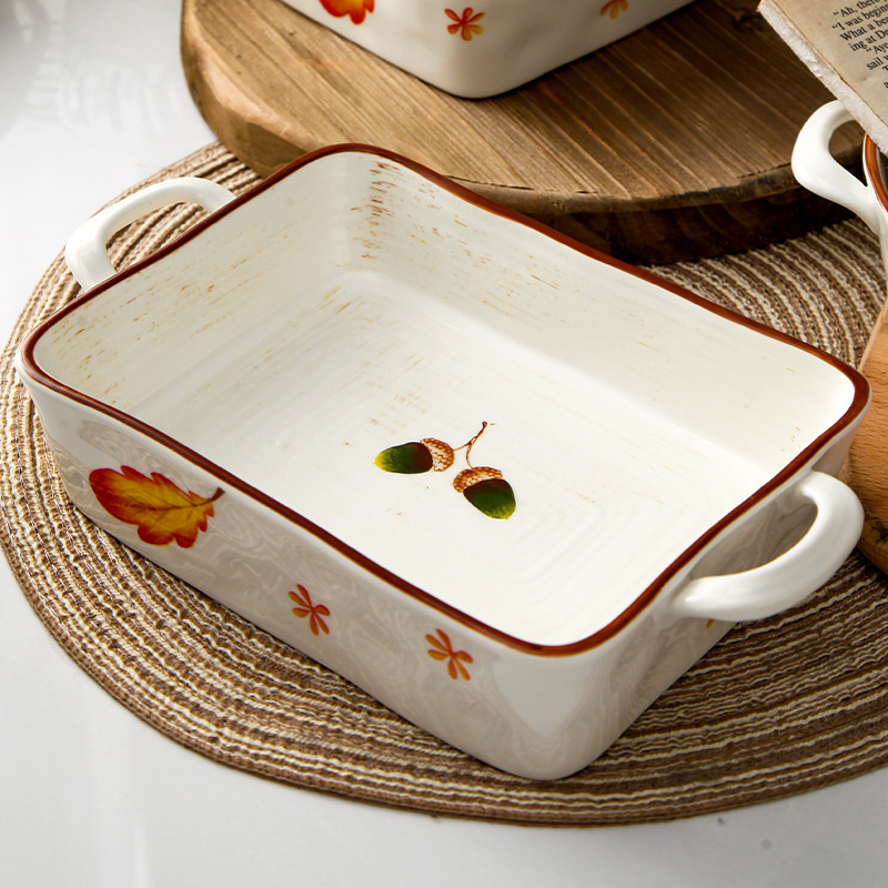 Set ceramic pentru masă cu farfurii și boluri, pictură manuală, porțelan, stil japonez