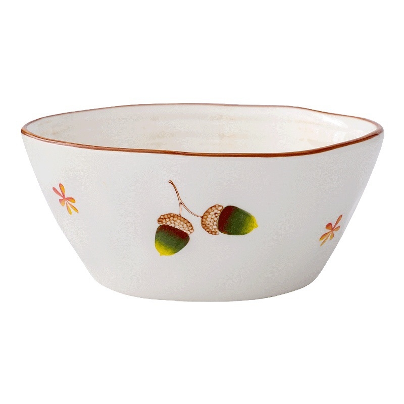 Set ceramic pentru masă cu farfurii și boluri, pictură manuală, porțelan, stil japonez