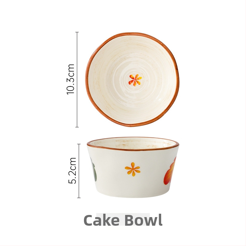 Set ceramic pentru masă cu farfurii și boluri, pictură manuală, porțelan, stil japonez
