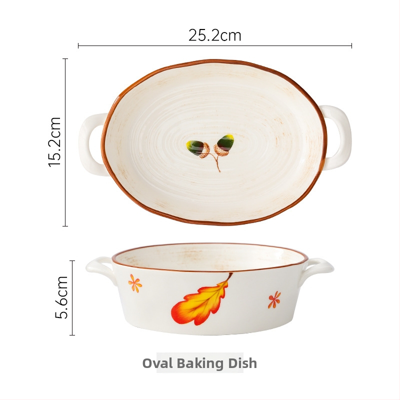 Set ceramic pentru masă cu farfurii și boluri, pictură manuală, porțelan, stil japonez
