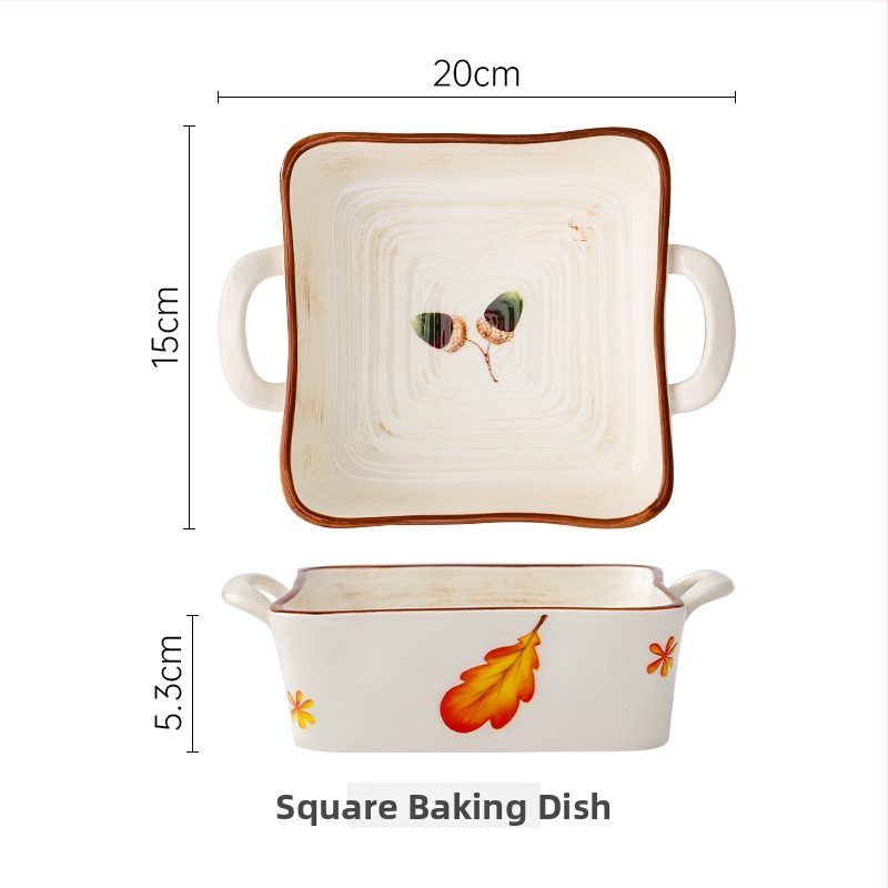 Set ceramic pentru masă cu farfurii și boluri, pictură manuală, porțelan, stil japonez