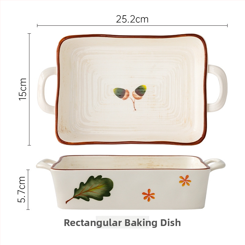 Set ceramic pentru masă cu farfurii și boluri, pictură manuală, porțelan, stil japonez
