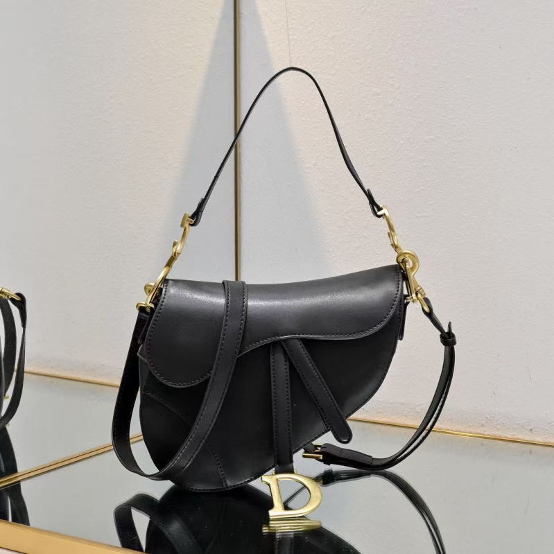 Sedlasta torba od prave kože s uzorkom palminog otiska, široka naramenica, srednje veličine, ženska crossbody torba