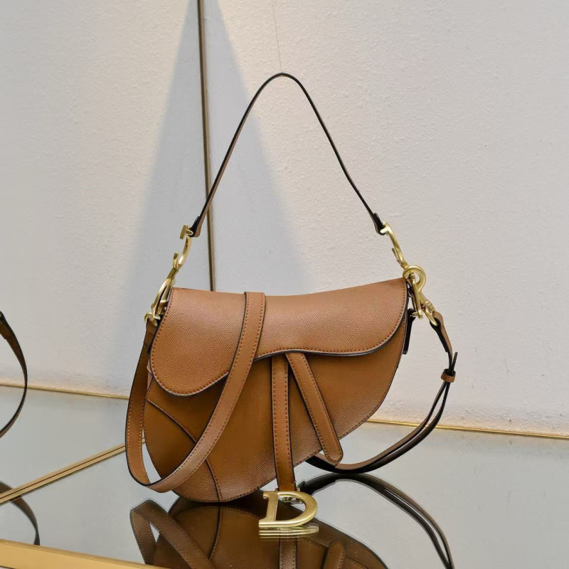 Sedlasta torba od prave kože s uzorkom palminog otiska, široka naramenica, srednje veličine, ženska crossbody torba