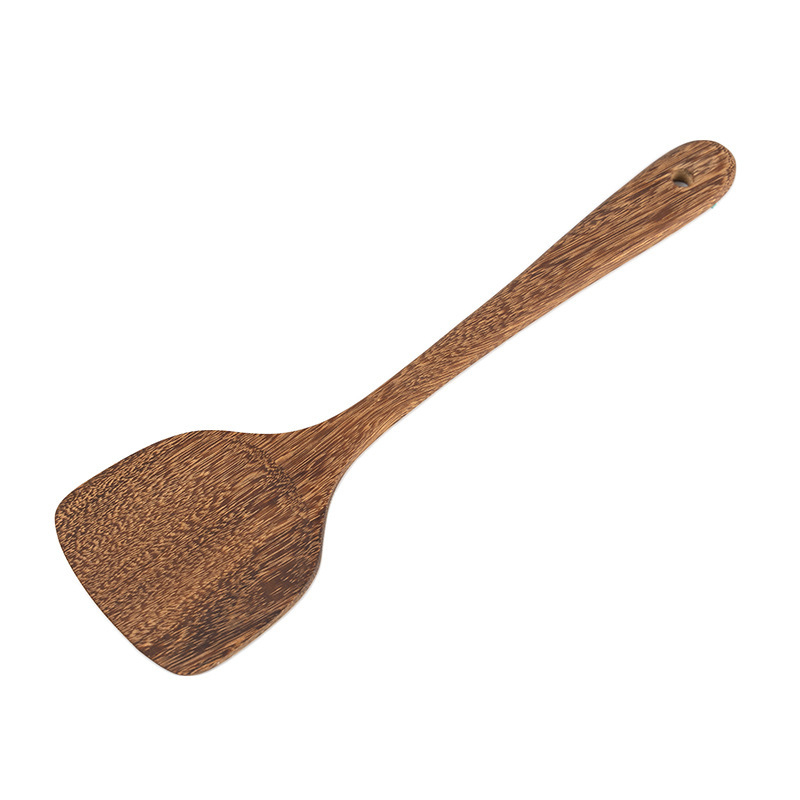 Set complet de spatule din lemn pentru bucătărie: spatulă pentru prăjit, lingură de orez și alte spatule