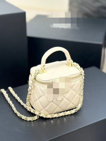 Ženska torbica s lancem i kvadratnim prešivom uzorkom, mala crossbody