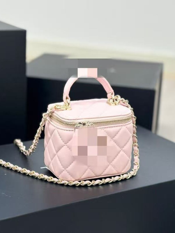 Ženska torbica s lancem i kvadratnim prešivom uzorkom, mala crossbody