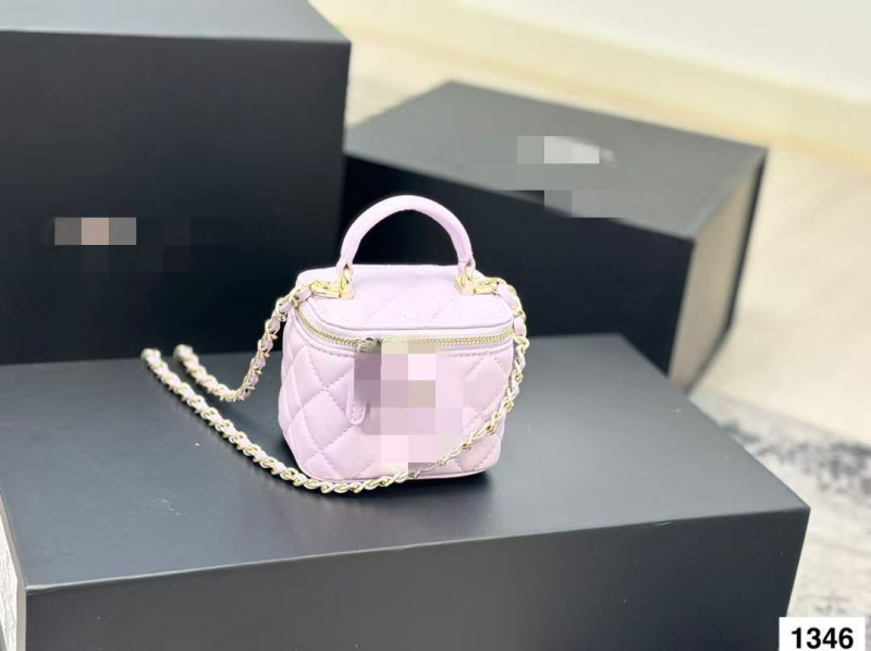 Ženska torbica s lancem i kvadratnim prešivom uzorkom, mala crossbody