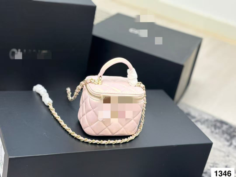 Ženska torbica s lancem i kvadratnim prešivom uzorkom, mala crossbody