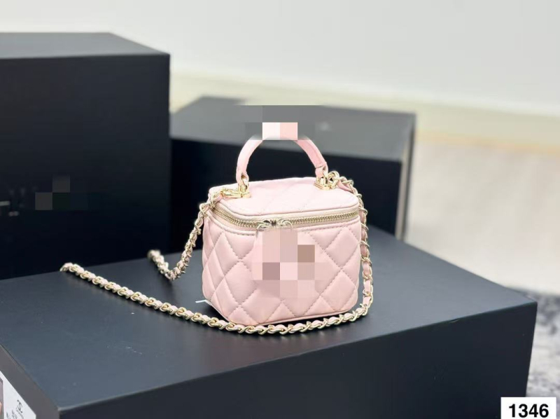 Ženska torbica s lancem i kvadratnim prešivom uzorkom, mala crossbody