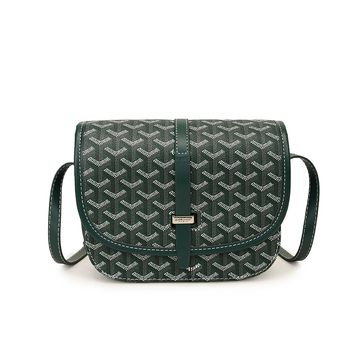 Gy unisex PU sedlasta torba s dogtooth uzorkom, mala kvadratna torba s preklopom, monogram, preko ramena