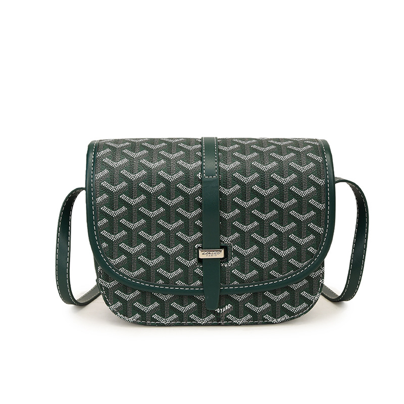 Gy unisex PU sedlasta torba s dogtooth uzorkom, mala kvadratna torba s preklopom, monogram, preko ramena