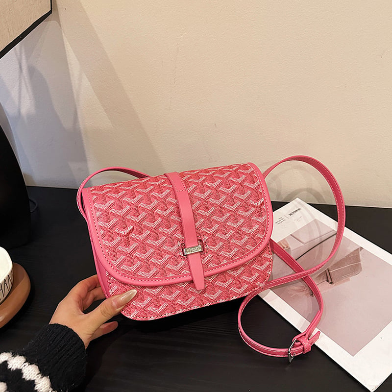 Gy unisex PU sedlasta torba s dogtooth uzorkom, mala kvadratna torba s preklopom, monogram, preko ramena