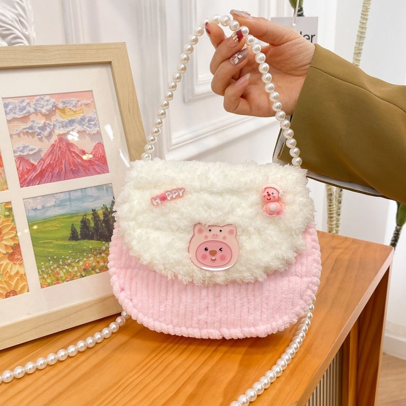 Završena KT mačka ručno pletena torbica s DIY kompletom za pliš – crossbody torba, poklon djevojci