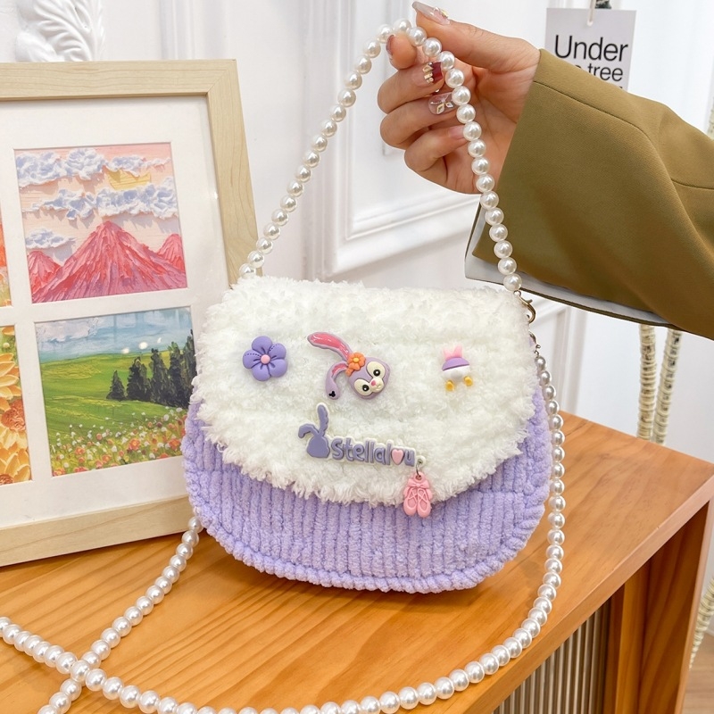 Završena KT mačka ručno pletena torbica s DIY kompletom za pliš – crossbody torba, poklon djevojci