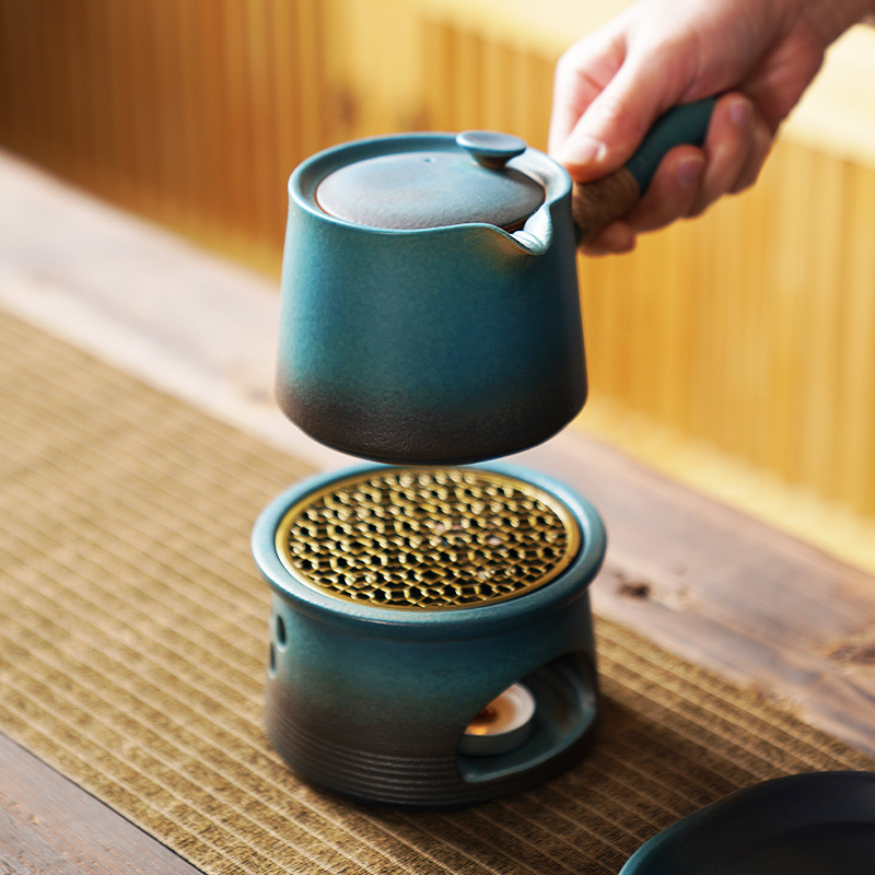 Încălzitor de ceai în stil japonez cu lumânare, bază ceramică de încălzire pentru Gongfu ceai