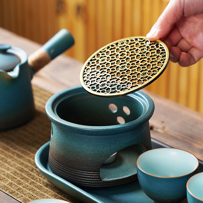 Încălzitor de ceai în stil japonez cu lumânare, bază ceramică de încălzire pentru Gongfu ceai