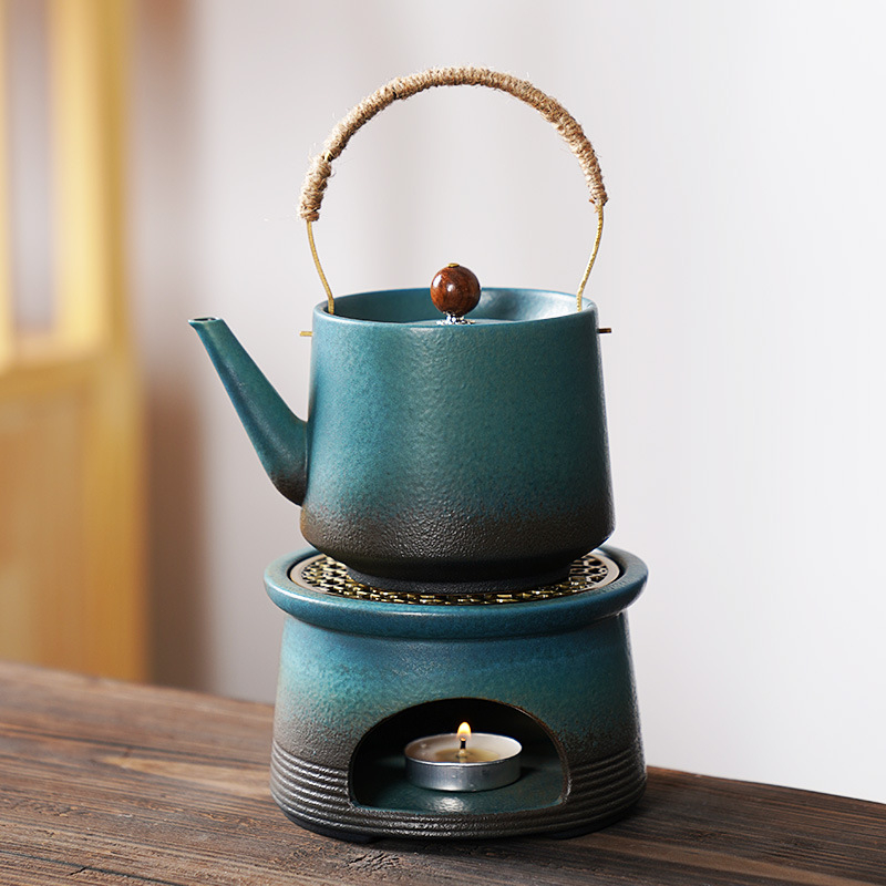 Încălzitor de ceai în stil japonez cu lumânare, bază ceramică de încălzire pentru Gongfu ceai