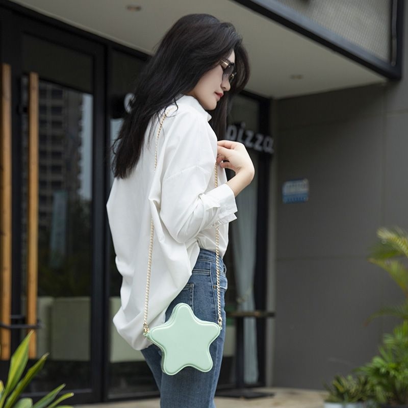2026 nova Jelly torba s petokrakom zvijezdom, mini ženska crossbody torba s lancem, torbica za ruž, velika veličina