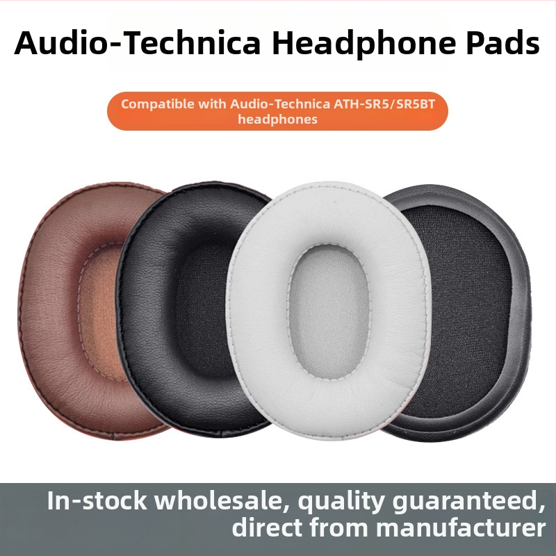 Obal na ušné výstelky pre slúchadlá Audio-Technica ATH-SR5/SR5BT s penovým koženým povrchom, ochrana hlavy a priečneho nosiča