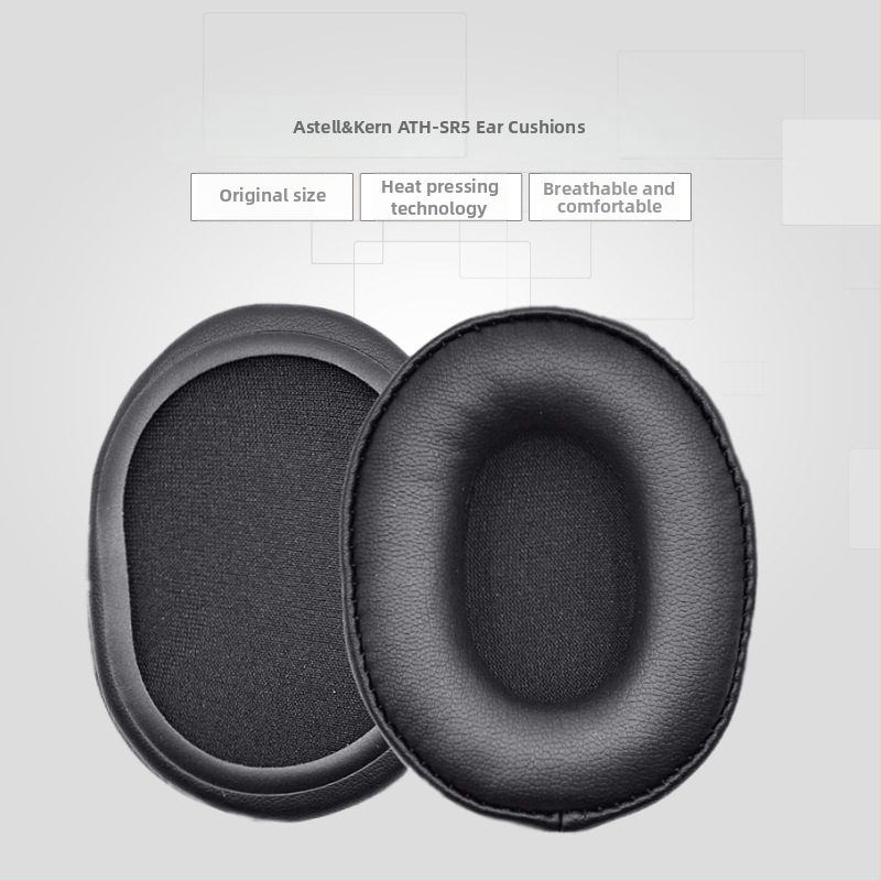 Obal na ušné výstelky pre slúchadlá Audio-Technica ATH-SR5/SR5BT s penovým koženým povrchom, ochrana hlavy a priečneho nosiča