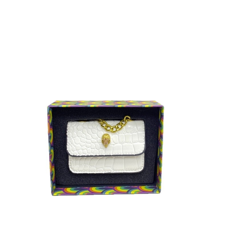 Sjajna mini kvadratna torbica za ruž s kamenim uzorkom, s remenom za ramena ili crossbody
