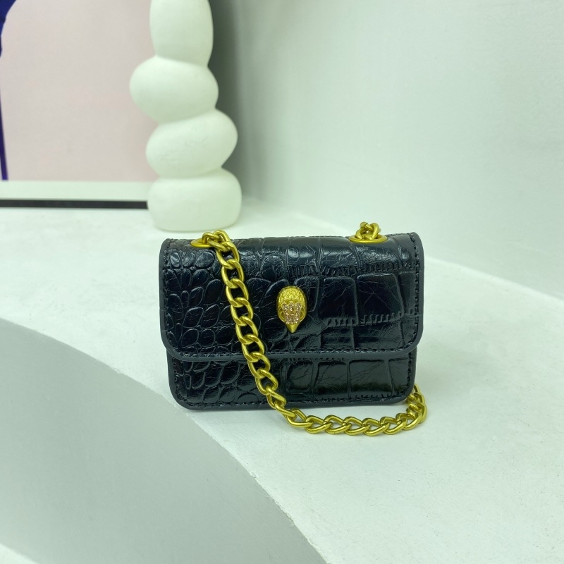 Sjajna mini kvadratna torbica za ruž s kamenim uzorkom, s remenom za ramena ili crossbody