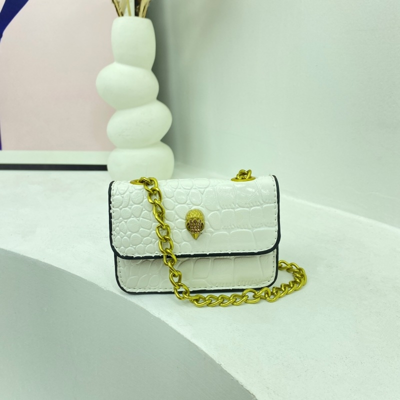 Sjajna mini kvadratna torbica za ruž s kamenim uzorkom, s remenom za ramena ili crossbody