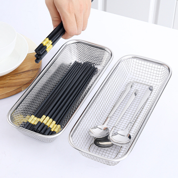 Cutie de depozitare din oțel inoxidabil pentru bețișoare; suport de uscare cu drenaj perforat pentru fructe și legume; coș pentru mașina de vase