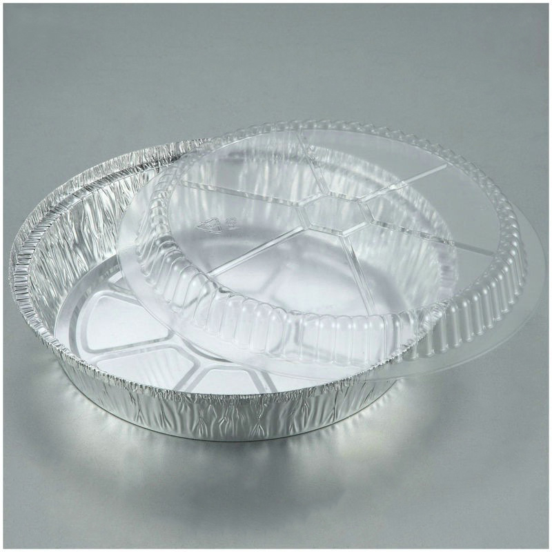 Кръгла еднократна алуминиева кутия за барбекю и печене – опаковка за храна за разнос