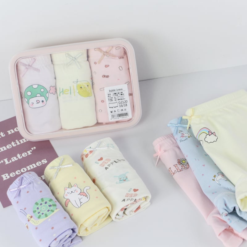 Set în cutie de depozitare: lenjerie intimă pentru copii din bumbac antibacterian, unisex