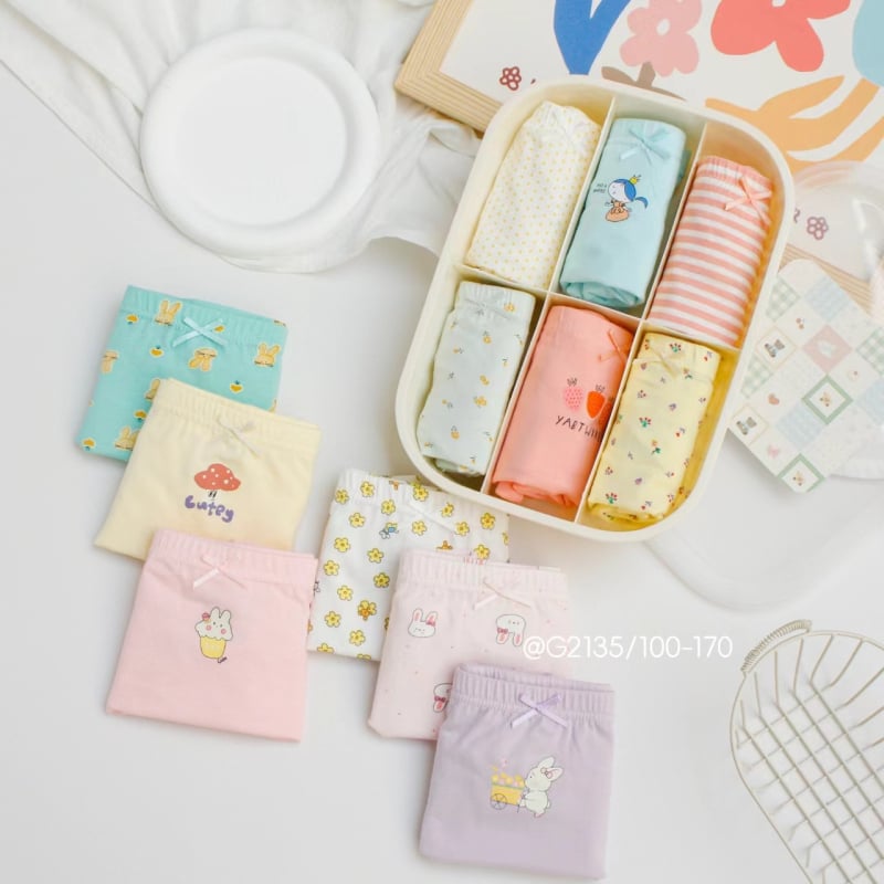 Set în cutie de depozitare: lenjerie intimă pentru copii din bumbac antibacterian, unisex
