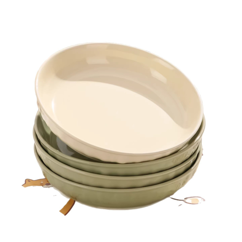 Farfurie din ceramic crem, rotundă, 7 inch, adâncă