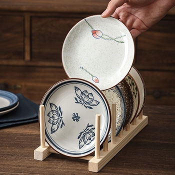 Farfurie rotundă din porțelan pictat manual, retro, 15 cm, porțelan cu oase, pentru ceai și gustări cu fructe uscate