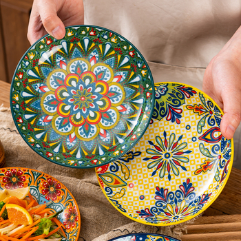 Farfurie de servire din ceramică boemă, porțelan, rotundă, 6,5 inchi, pentru aperitive reci, fructe și deserturi