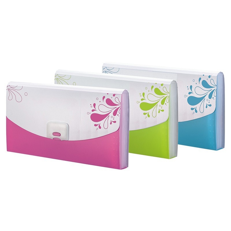 Kindeli organizator de 13 compartimente pentru chitanțe și cecuri, fișier de tip acordeon, dimensiune medie, cu textură fină