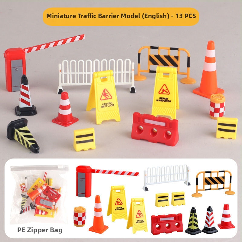 Miniatúrny model dopravnej bariéry pre mestskú infraštruktúru a parkovaciu scénu na pieskovom stole