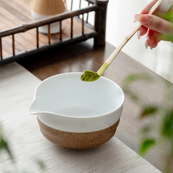 Vas de matcha din ceramică, tel ceramic pentru ceai, amestecător de ceai, design retro cu cioc de vultur filetat, unealtă pentru prepararea ceaiului