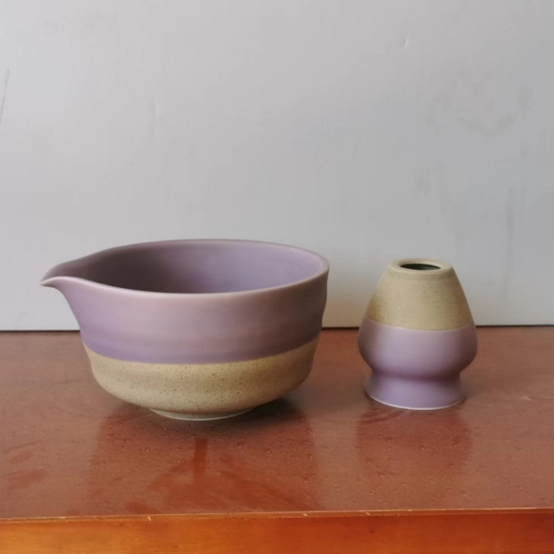 Vas de matcha din ceramică, tel ceramic pentru ceai, amestecător de ceai, design retro cu cioc de vultur filetat, unealtă pentru prepararea ceaiului